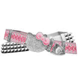 Y2K Studded Double Kitty Rhinestone Belt | Pink/W