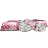 Y2K Studded Kitty Rhinestone Diamond Belt [Pink]