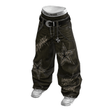 Y2K Studded Star Baggy Jeans ⭐ (Green)