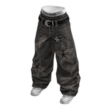 Y2K Studded Star Baggy Jeans ⭐ (Grey)