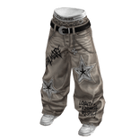 Y2K Studded Star Baggy Jeans ⭐ (White)