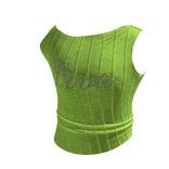 Y2K Tight Rhinestone "Diva" TankTop in Neon Green