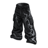 Y2K Tribal Black Baggy Cargo Jeans