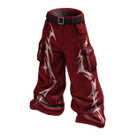 Y2K Tribal Red Baggy Cargo Jeans