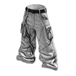 Y2K Tribal White Baggy Cargo Jeans