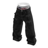 💗Y2K USA BAGGY SAGGING CARGO_BLACK