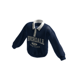 Y2K Vintage Baggy Polo Sweater (Blue)