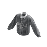 Y2K Vintage Baggy Polo Sweater (Gray)