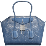 y2k vintage designer denim & silver mcbling purse