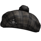 🦇Y2K Vintage Vkei Dark Plaid Vivi Beret🦇