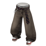 💗Y2K WASHED DENIM WITH TIE BELT_BROWN