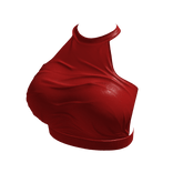 ℛ Y2K Wet Red Plain Top Tight Fit