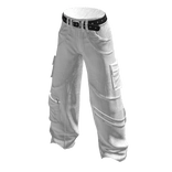 Y2K White Cargo Pants Strap Belt Baggy Urban Jeans