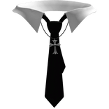 Y2K White Collar + Black Tie