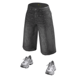 Y2K White Denim Jorts + Sneakers