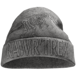 Y2K White Rawr TRex Beanie