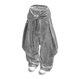 Y2K White Retro Baggy Pants w/ Tied Cloth