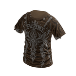 Y2K Winged Cross Graphic T-Shirt (Brown)