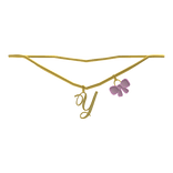 ♡ Y initial w bow ( Gold )