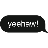 yeehaw cowboy western text bubble