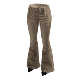 Button Front Flared Jeans (Beige)