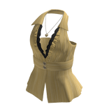 Coquette Halter Top w/ Heart Necklace (Yellow)