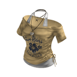 Off Shoulder Graphic Top (Yellow)