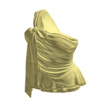 Draped Top with Bow and Ruffle Hem (Yellow)