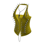 Spiked Lace Up Halter Corset (Yellow)