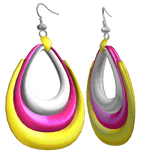 Yellow & Pink 2000s Harajuku Ear Hoops Y2K