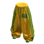 Yellow Brasil football baggy track pants