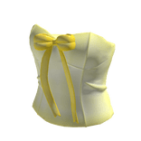 Yellow Classic Corset Top With Yellow Bow Ribbon