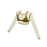 Yellow Fishnet Rave Crop Top