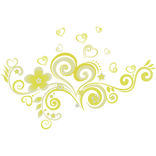 Yellow Frutiger Aero Floral Swirls Aura Y2K