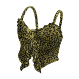 Yellow Leopard Tie Top