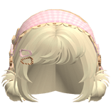 Yellow Messy Buns W/ Mori Kei Neapolitan Bonnet