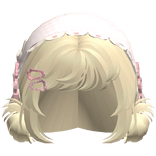 Yellow Messy Buns W/ Mori Kei Pink Bonnet