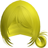 Yellow Wispy Messy Side Bun W Bangs