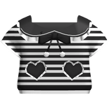 ୨୧ : cute ruffled black and white striped shirt