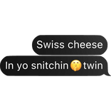 yn text swiss cheese twin black version