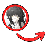 Yoru/Asa Mitaka Stare Red Circle Pointing Arrow