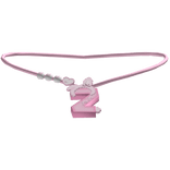 ♡ z bunny initial necklace (pink)