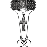 Zebra Black Y2K Cyber 2000s Scene Cross Necklace