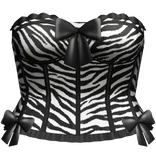Zebra Corset Y2K Black Bows 2000s Scene 