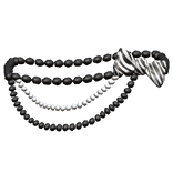 Zebra Gyaru Pearly Waist Chains Bow Harajuku