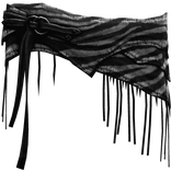 ཀ Zebra Print Vkei Belt - Fringe Detailing 