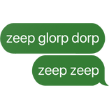 zeep glorp dorp zeep zeep alien cat gnarp text