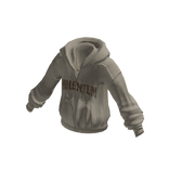 Zip-Up Hoodie w/ Front Text Print (Beige)