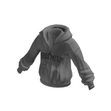 Zip-Up Hoodie w/ Front Text Print (Gray)