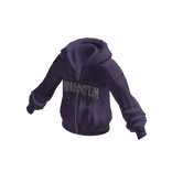 Zip-Up Hoodie w/ Front Text Print (Purple)